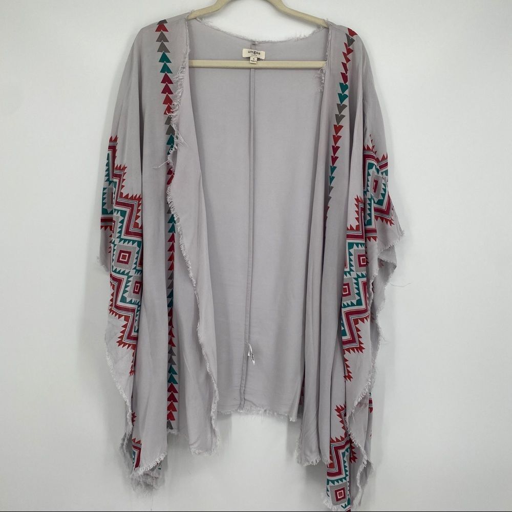 Umgee Kimono Top Shirt Blouse Aztec Design Small
